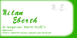 milan eberth business card